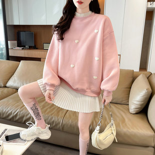 初中女生宽松甜美卫衣春秋2026新款高中学生休闲百搭时尚长袖上衣