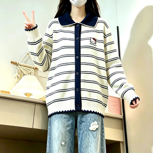 秋冬新款甜美学院风毛衣女初高中学生韩系小清新减龄针织开衫外套