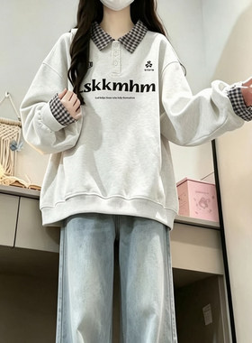 洋气韩版宽松学院风少女时尚卫衣