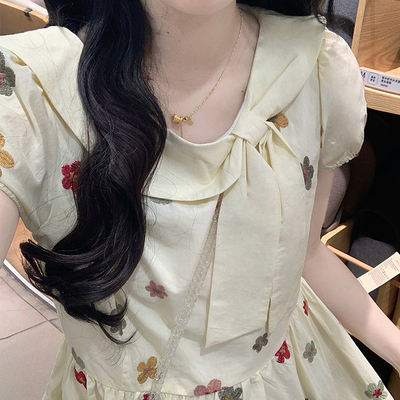 小清新A字裙洋气时尚少女过膝裙