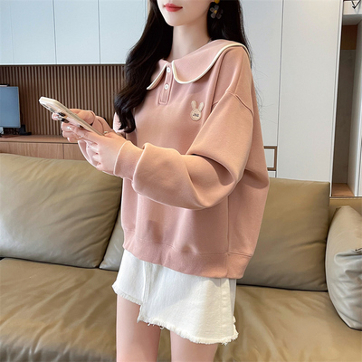 潮流时尚学院风少女宽松卫衣外套