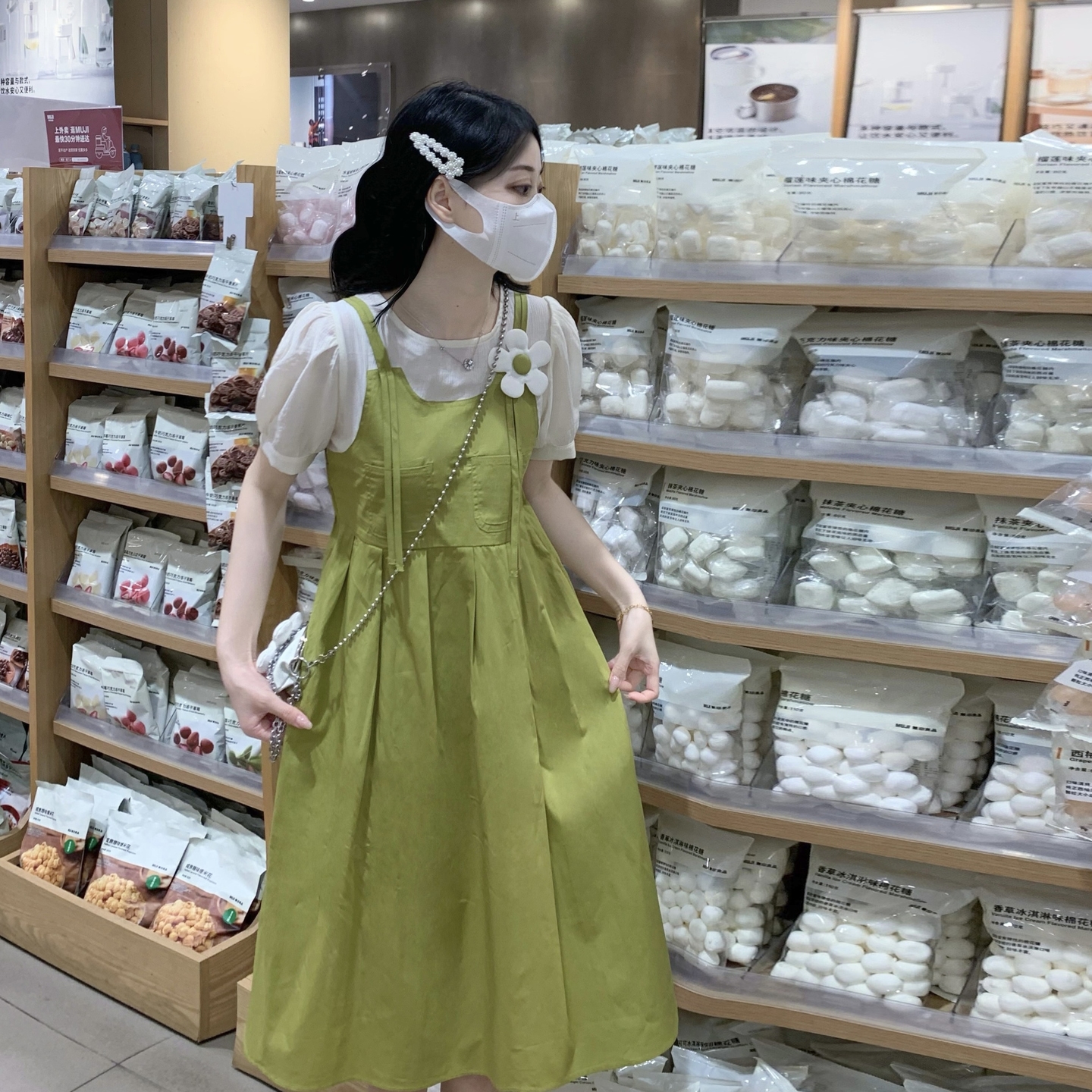 小清新A字裙潮流时尚少女过膝裙