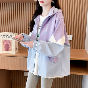 高中生时尚工装风衣外套秋新款初中学生宽松休闲少女薄款连帽夹克