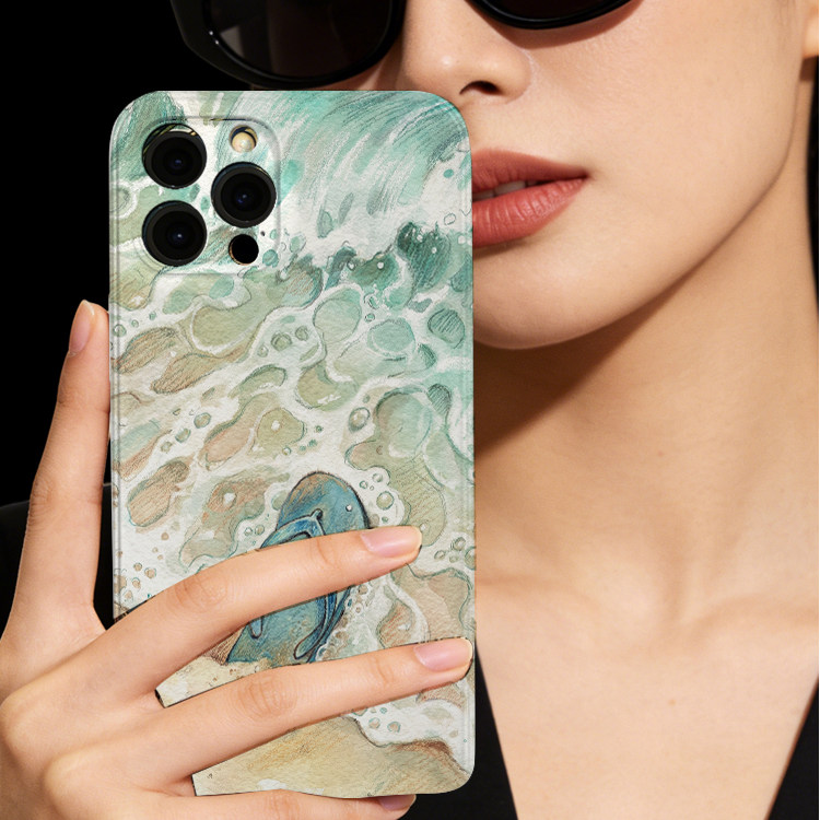 原创手机壳水能量夏季保护软壳女生苹果15池塘全包17/13/16 pro iphone华为70pro oppofindx8新mate80保护壳