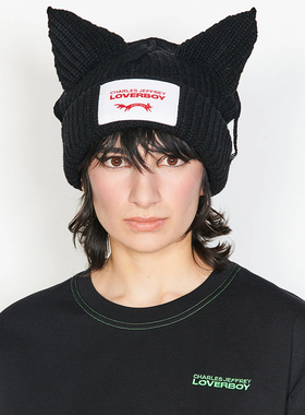现货 Charles Jeffrey Loverboy CEB 明星同款猪猪猫耳针织毛线帽