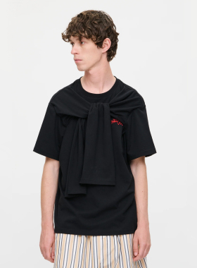 Charles Jeffrey Loverboy 小众设计胸前打结短袖T恤夏季宽松上衣