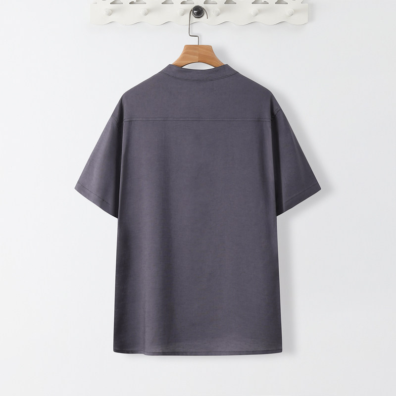 TS10*夏季风短袖立领纯色薄款凉感衬衫居仕服*P60,男装衬衫,星座1516（原B303）