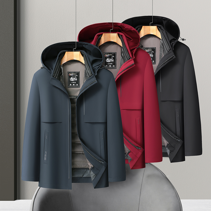 ET106*白鹅绒服中年男士羽绒服冬装外套可脱卸内胆厚送爸爸*P245，男装羽绒服，星座1516（原B303）