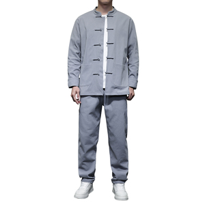 DY38* 风汉服唐装居士服内里抗皱长裤长袖棉麻加厚套装 *P95图片