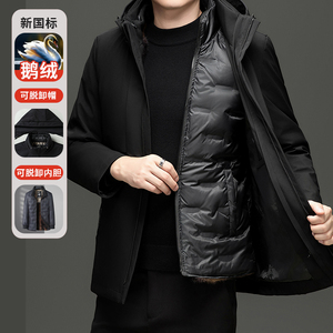 MT106*白鹅绒服中年男羽绒服冬装外套可脱卸内胆加毛送爸爸 *P245图片