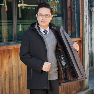 MT158*白鹅绒服中年男羽绒服冬装外套可脱卸内胆加毛送爸爸 *P245图片