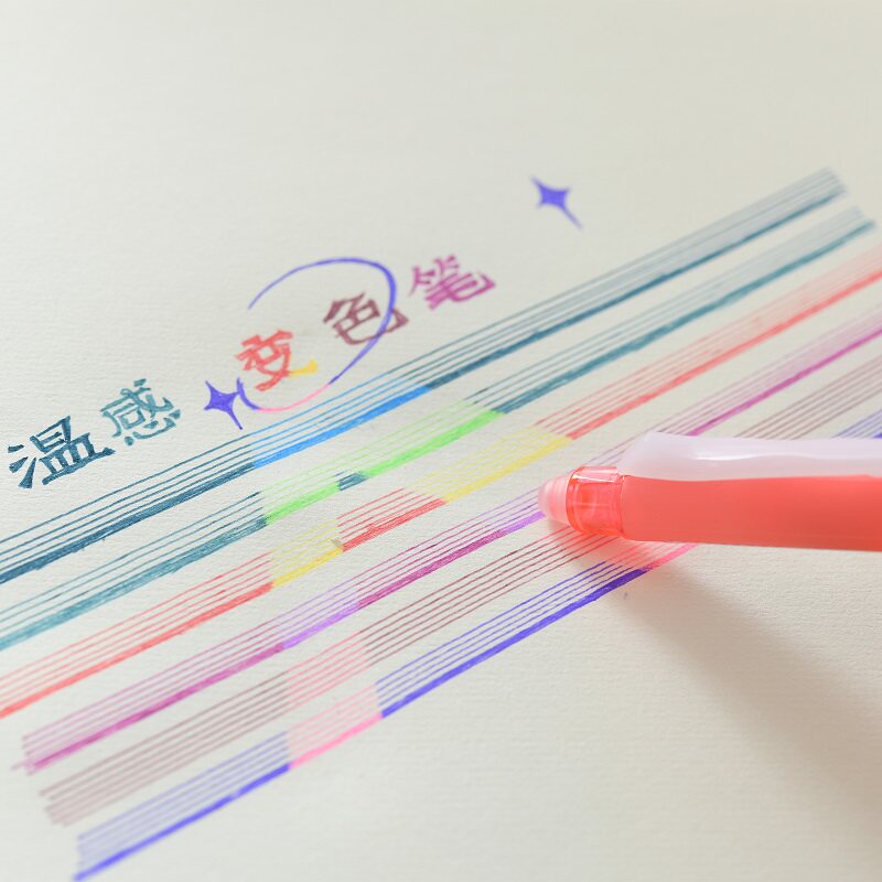 晨兮温感变色可擦笔高颜值棉花兔有色变有色摩易擦按动中性笔套装