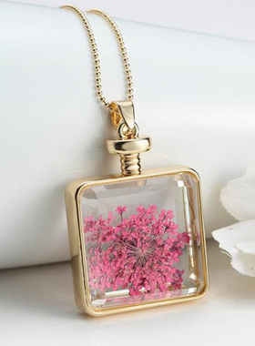 标本干花项链森系玻璃时尚风吊坠