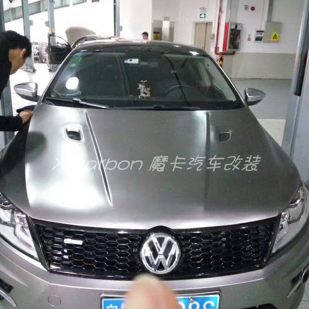13-18款第二代CC改装碳纤维开孔机盖 大众CC碳纤轻量引擎盖车头盖