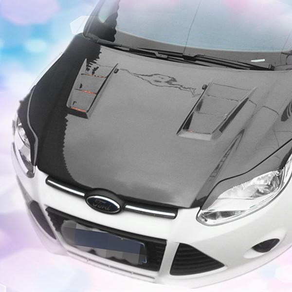 12款福特福克斯改装碳纤维开孔机盖 福克斯碳纤维轻量化引擎盖