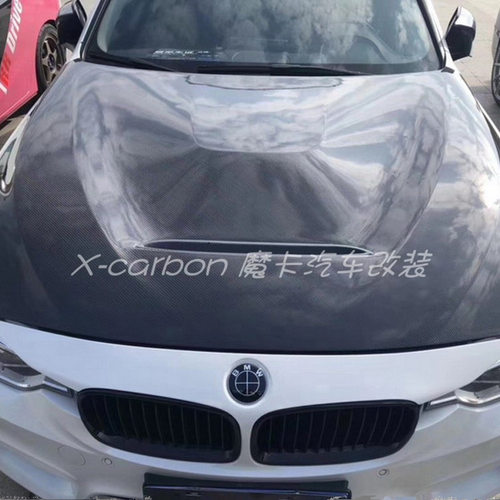 宝马3系F30改装GTS款碳纤维开孔机盖宝马F35升级碳纤轻量化引擎盖
