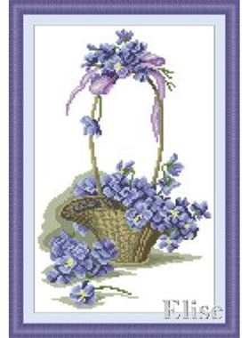 十字绣花卉HH108紫色花篮 爱丽丝cross stitch清仓