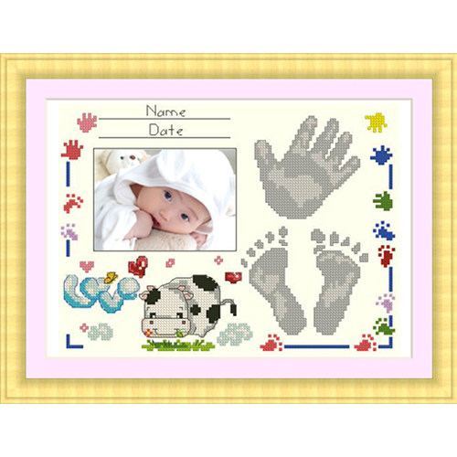 十字绣出生纪念zp103手印脚印