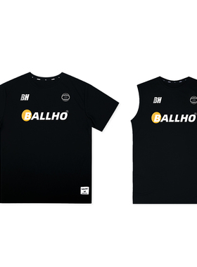 BALLHO背心美式短袖球服t恤男速干上衣坎肩运动健身训练服投篮服