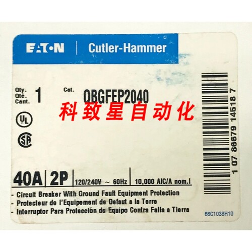 工业配件QBGFEP2040 2 POLE 40 AMP 断路器QBGFEP