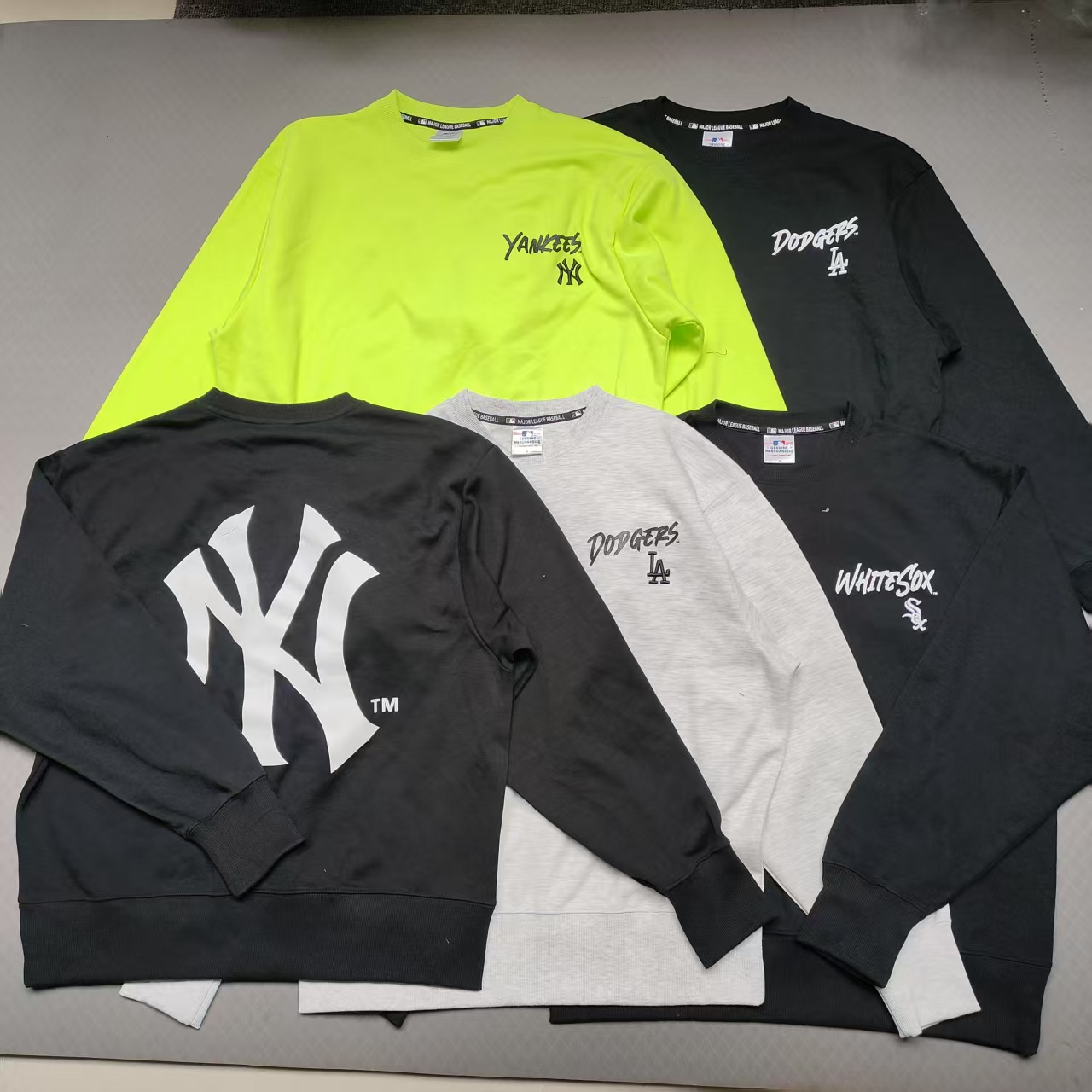 日单男女同款春秋长袖宽松落肩套头T恤上衣卫衣有大码M-4L码