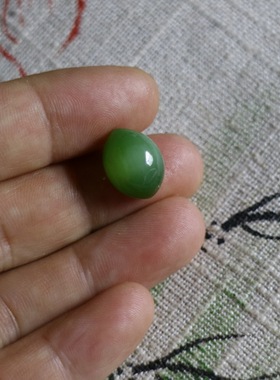 和田玉碧玉菠菜绿蛋凤眼活猫眼戒面  镶嵌戒指 吊坠 包邮 特价