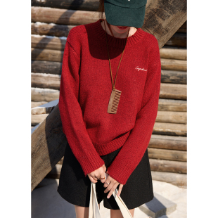 「MISAZ」节日氛围~blingbling亮闪闪毛衣 撞色刺绣套针织衫