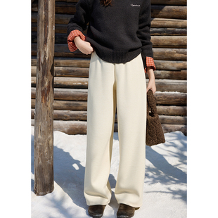 软糯垂感高腰阔腿休闲长裤 「MISAZ」绒绒暖冬 480g质感保暖卫裤