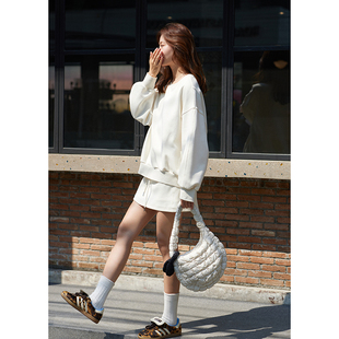 套装 抽绳小直筒短裙 双面织宽松廓形卫衣 「MISAZ」面料超nice