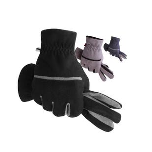 澄湖螺 冬天手套保暖加绒加厚触屏分指麂皮绒户外骑行防寒手套