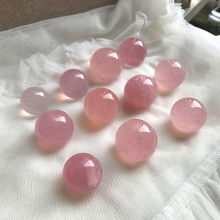 小水晶球天然马粉水晶球摆件老矿马达加斯加粉晶球芙蓉石实拍