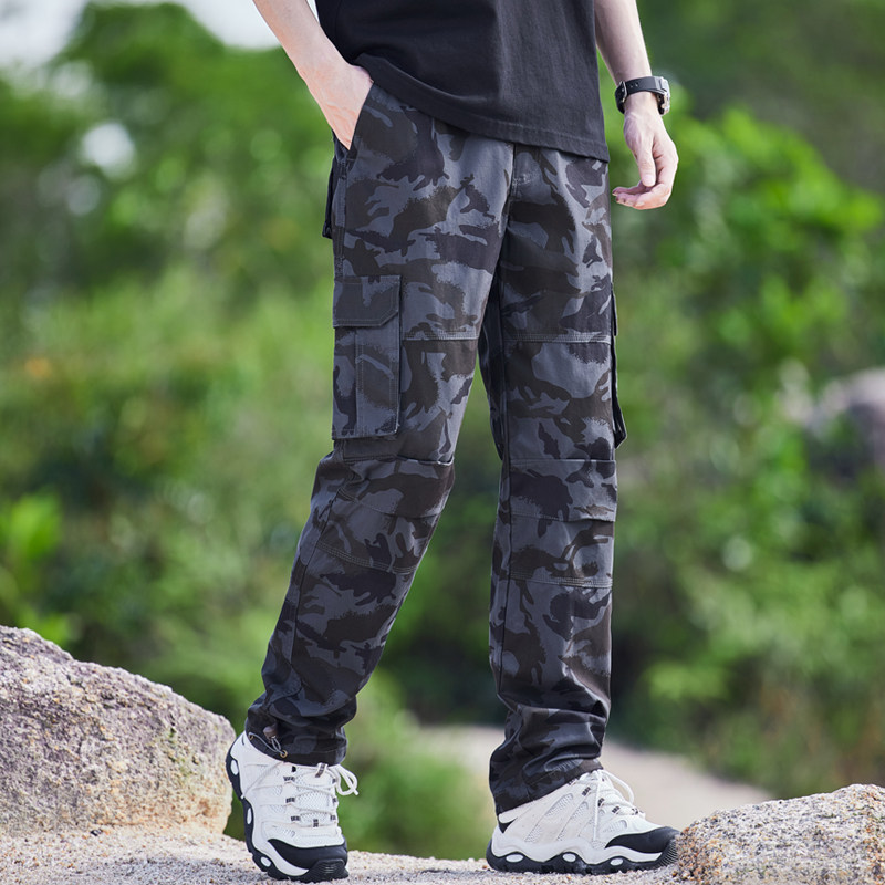 多口袋夏季薄款迷彩工装裤男2025新款春秋季户外直筒宽松休闲长裤