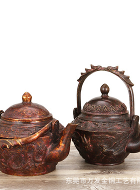 佛堂家居茶壶黄铜佛祖先供奉复古