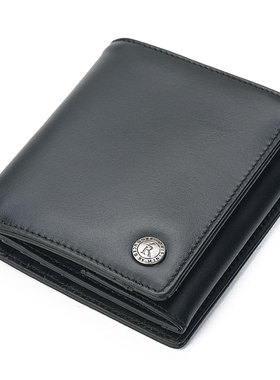 包邮R.king品仕硬币钱包男短款银包皮夹子四方兜钱夹头层牛皮真皮