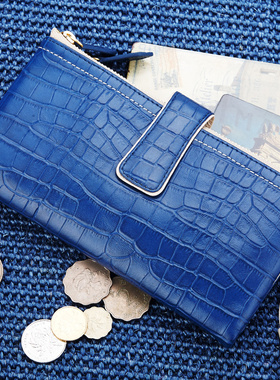 包邮R.king品仕长款女搭扣钱包手拿银包双拉链真皮皮夹子头层牛皮