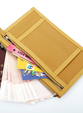 包邮R.king品仕男士超薄腰包证件包真皮护照包手机袋钱包头层牛皮