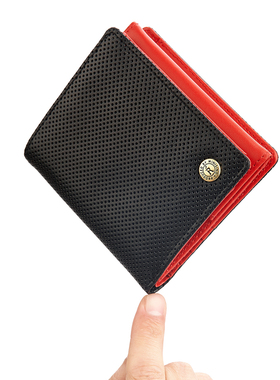 包邮R.king品仕钱包男撞色银包多功能四方收纳袋真皮皮夹头层牛皮