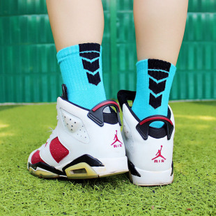 棉质加厚中筒实战篮球袜子毛巾底大码男女中小孩学生儿童青黄绿蓝