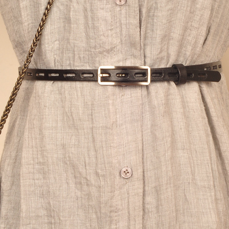 女款真皮带女士细腰带头层牛皮