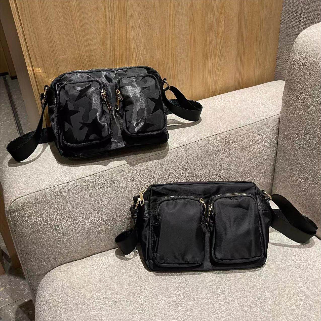 2025新款港风休闲实用多隔层大容量轻便尼龙布外贸单肩斜挎方包女