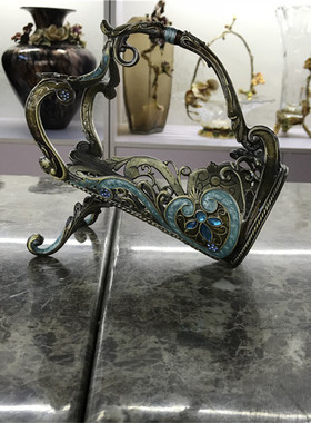 花纹珐琅彩水晶客厅红酒架