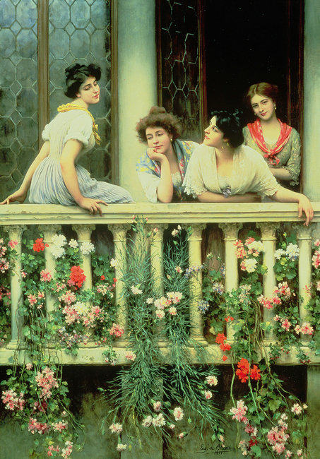 意大利尤金·布拉斯(eugen von blaas)油画古典人物画画芯喷绘