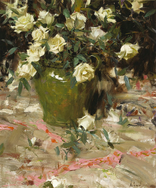 欧美油画 瓶中花卉装饰画玄关挂画客厅餐厅无框画喷绘壁画E06图片