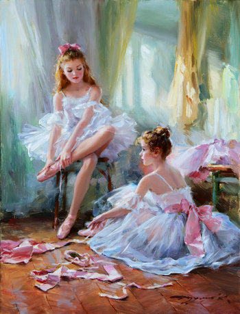 客厅玄关装饰画无框画舞蹈室挂画 芭蕾舞油画印象人物画芯喷绘g15