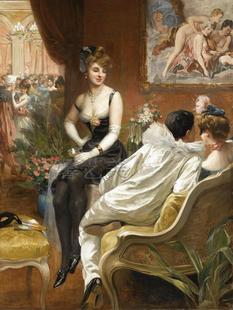 欧洲宫廷人物喷绘油画客厅卧室装饰画油画布 厂家直销  画芯367