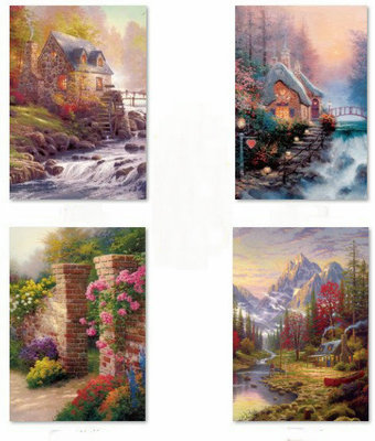 欧美时尚风景托马斯竖向装饰画芯