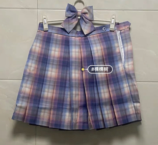 棵棵树品牌 女童初秋百褶裙格子半身裙 时尚亲子装短裙 有微瑕