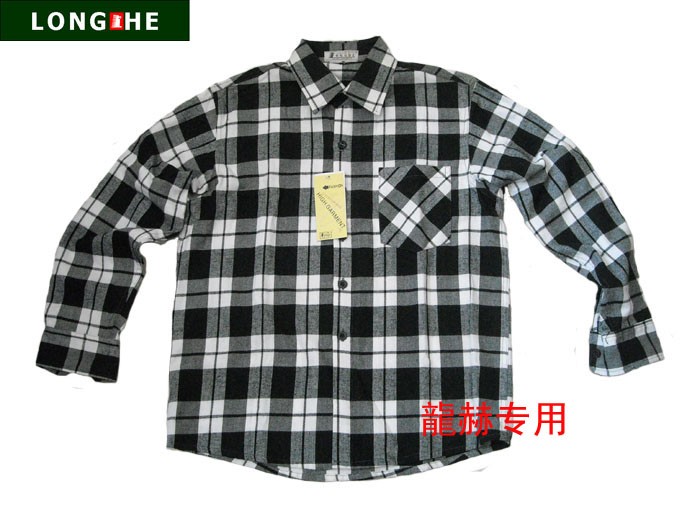 龍赫品牌折扣春秋男式休闲衬衣纯棉英伦全棉格子衬衫翻领上衣外套
