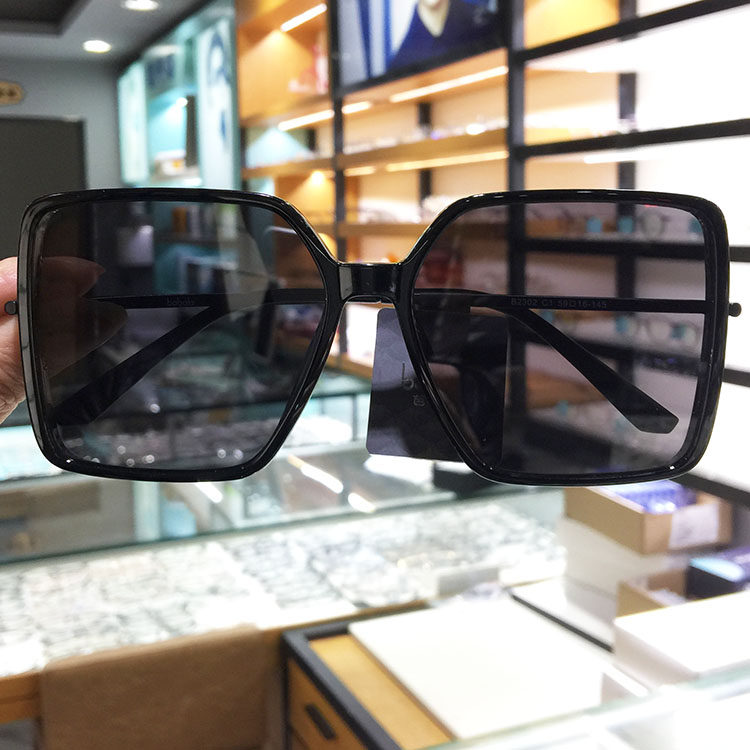 2023新款芭芭拉太阳镜方形大框黑色偏光防紫外线开车遮阳墨镜2302