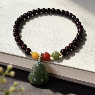 天然石榴石和田玉手串C3353(15元优先发货)